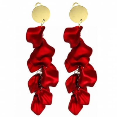 Clip oorbellen -Cyril -rood- geen gaatje- Charme Bijoux