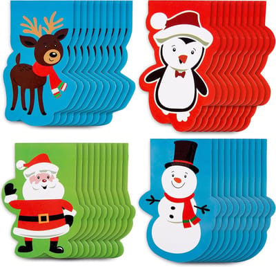 Mini Kerst Notitieblokjes voor Kinderen - 40 Stuks, Perfect voor Feestjes, Adventskalenders en Verjaardagen