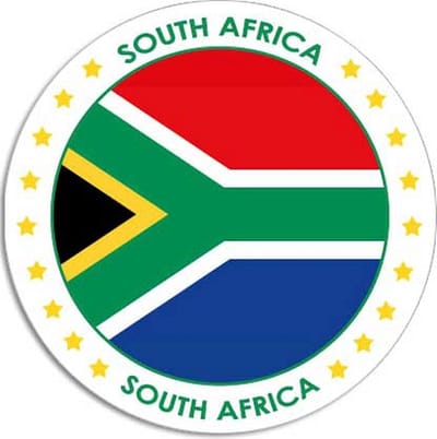 Zuid-Afrika sticker rond 14,8 cm