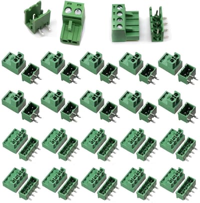 Dailygoody - 10 Paar 5.08mm Pcb Schroef Terminals - 4 Polig en 2