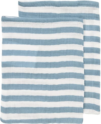 Hydrofiele doeken pre-washed Fat Stripe Jeans Blue 20x17cm - 2-pack
