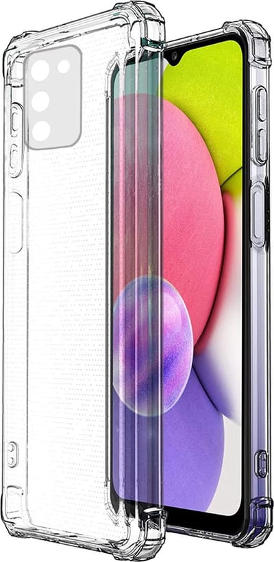 Siliconen Telefoonhoesje - Geschikt voor Samsung Galaxy A03s - Hoesje - Back Cover - Transparant
