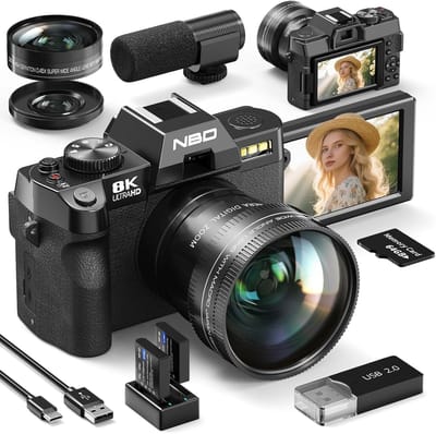 NBD 8K Digital Camera 64MP & 16X Zoom - WIFI upload foto's - Video Camera