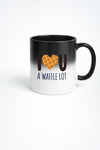 Magische Mok 'I  U A Waffle Lot' | Kleurveranderende Wafel Liefdesmok | Grappig Cadeau