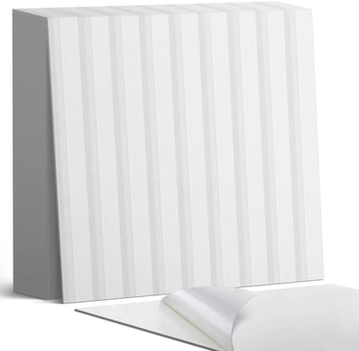 Coloray Plaktegels - Verticale strepen op de achtergrond Zelfklevende Tegels - 20 cm x 20 cm - Wit Plaktegels - 20 stuks - Vierkant PVC Tegels - Plaktegels Badkamer - Plaktegels Vloer - Vinyltegels Vloer Zelfklevend - Wandtegel Zelfklevend