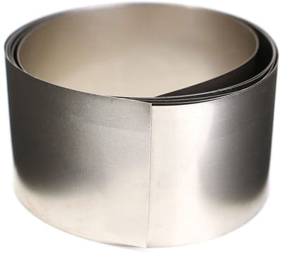 Nikkel Metaal Folie - Dunne Plaat - Metaalbewerking - 99.96% Zuiver Nikkel - 0.1x30x1000mm - Zilver Grijs