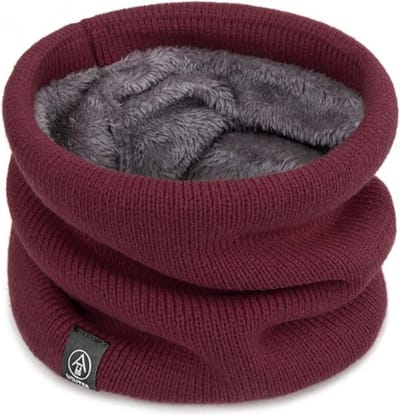 Nivard Nekwarmer - Dames - Fleece - Motor - Bandana - Masker - Colsjaal - Sjaal - Gewatteerd - Skiën - Warm - Herfst - Wijn Rood
