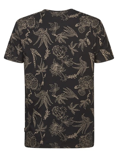 Petrol Industries - Heren T-shirt met all-over print Rocosa - Zwart - Maat S