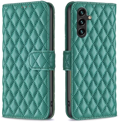 BINFEN Hoesje - Geschikt voor Samsung Galaxy A36 Hoesje - BINFEN Rhombus Book Case - Groen