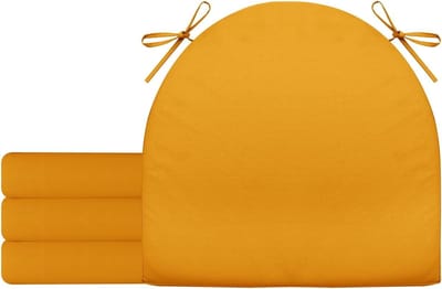 Tuinstoelkussens Set - Terraskussens Zitkussens - Buiten Zitten - Waterafstotend & Antislip - 40x40x4cm 4 Stuks - Geel