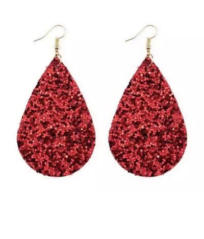 Akyol - Oorhangers kerst - oorhanger -rode oorhanger - rode oorbel - glitter oorbel - rode oorbellen - glitter - kerst - sieraad - oorhangers