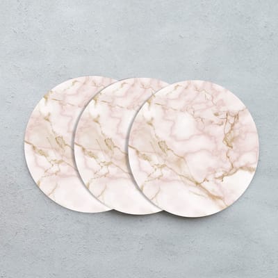GR onderzetters voor glazen - Marmer Roze - Vinyl - 6st