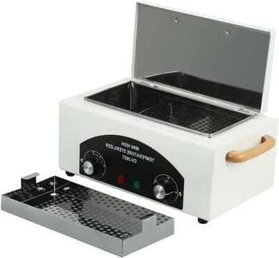 Droogwarmte Sterilisator voor Desinfectie van Cosmetica en Voetzorg, 300 W, 31 x 18 x 15 cm, Hoge Temperatuur, Veilig en Efficiënt