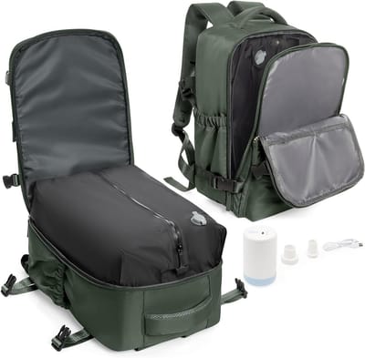 Vacuüm Reisrugzak - Cabine Tas - Ruimte Besparen - Compressie Functie - 40x20x25 cm - Beige