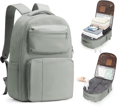 YOR® Vacuum Rugzak - Vacuum Rugzak Handbagage - Vacuumrugzak - Groen - 48cm x 18cm x 34cm