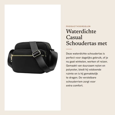 Dailygoods- Schoudertas Waterdicht - Casual Nylon - Verstelbare Schouderriem - Grote Capaciteit - Meerdere Zakken - 20 x 16 x 7 cm - Handtas