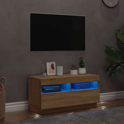 vidaXL - Tv-meubel - met - LED-verlichting - 80x35x40 - cm - sonoma - eikenkleurig