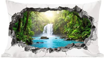 Sierkussens - Kussentjes Woonkamer - 60x40 cm - Waterval - Doorkijkje - Natuur