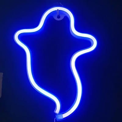 Dailygoods- Neonlicht Ghost - Batterij Aangedreven - Halloween Verlichting - LED Decoratie - Energiezuinig - Tot 172cm Kabel - Decoratieve Verlichting
