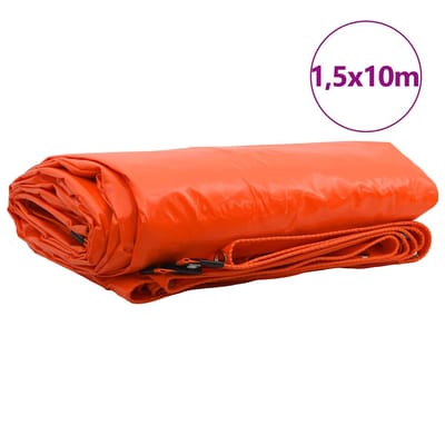 vidaXL - Zeil - 650g - / - m² - Oranje - 1,5 - x - 10 - m - Canvas - met - PVC-coating