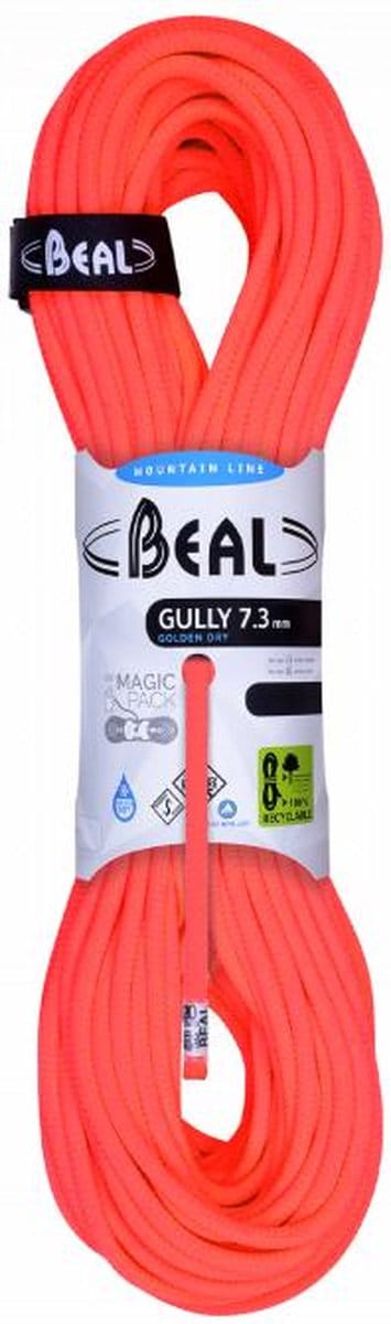 Beal Gully 7.3 Unicore Ultralicht dubbel- en tweelingtouw 50 meter oranje