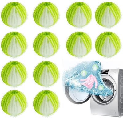 Verpakking van 24 herbruikbare nylon shampooballen voor huisdierharen, geschikt voor de wasmachine en droger, verwijdert katten- en hondenhaar, beschermt kleding en is milieuvriendelijk.