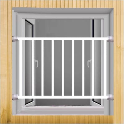 Veiligheidsstangen Ramen - Balkonhek - Huis Beveiligen - Aanpasbare Lengte - Hoogte 70cm - Zwart