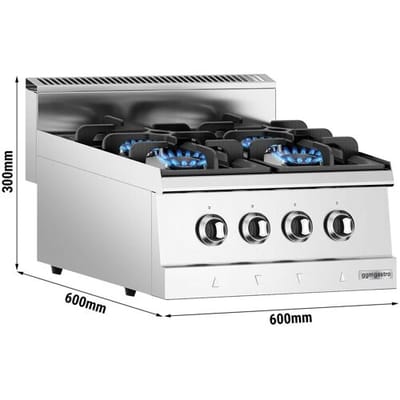 GGM Gastro Gasherd - 13 kW - 4 Brenner Zilver