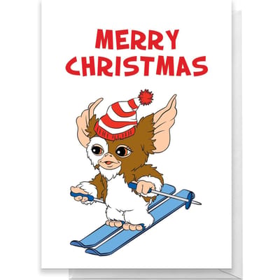 Gremlins Merry Christmas Skiing Greetings Card - Standard Card