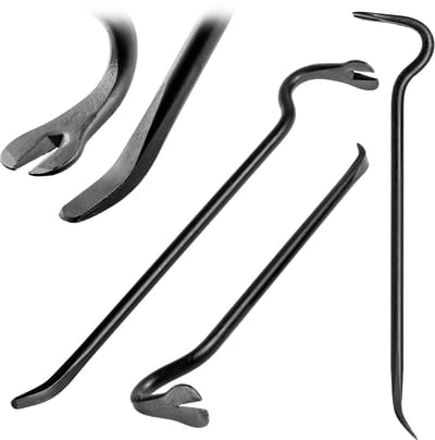 KADAX Breekijzer van staal, breekstang met klauw en breed lemmet, spijkerijzer voor sloopwerkzaamheden, robuuste koeienvoet, nagelsleuf, nageltrekker (zwart, 53 cm)