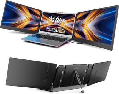 Multifcuntionele Portable Monitor – Laptop – Draagbaar Scherm – Portable Beeldscherm – Tri-Screen – Met Kabels & Beschermhoes – Scherm Uitbreider