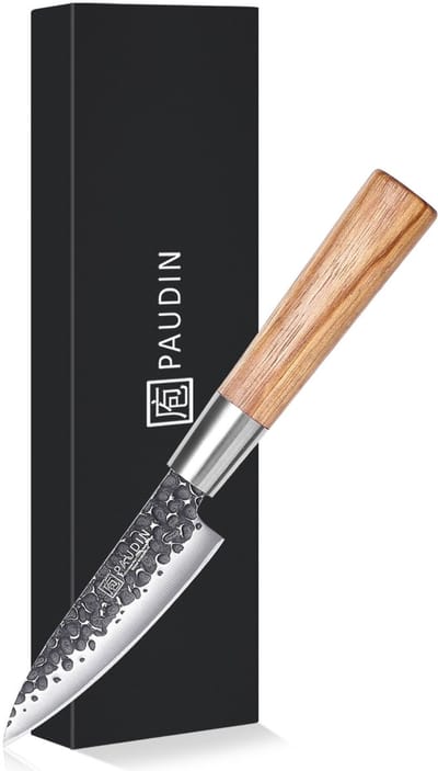 PAUDIN HB9 Robuust Schilmes 9 cm - Groentemes - Keukenmes - Gesmeed - Gehamerd - Ideaal voor Groente en Fruit