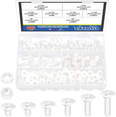 270 Stuks M8 Nylon Phillips Countersunk Head Bouten en Schroeven - Diverse Maten voor Industriële Bevestiging en Montage