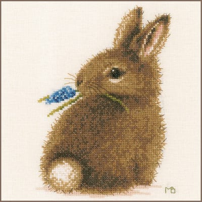 Lanarte Borduurpakket - Borduurset - Borduurpakket volwassenen - Telpakket kit - 16 x 21cm - Konijntje - Marjolein Bastin - PN-0175627