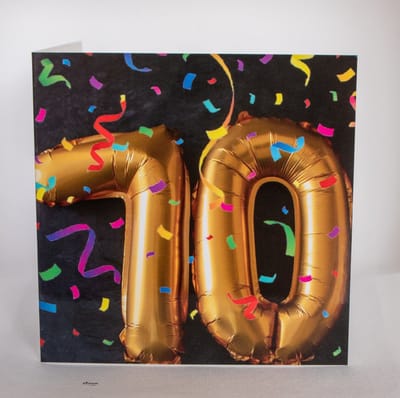 Gefeliciteerd wenskaart (A6) – 70 jaar mijlpaalkaart | Kleintje Fotografie