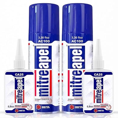 Mitreapel Secondelijm met Activator – 100 ml – 2 stuks – Superlijm – Sterke Secondelijm – Snelle en Betrouwbare Reparaties in Seconden - Twee-componentenlijm - Super Glue Instant Adhesive with Activator