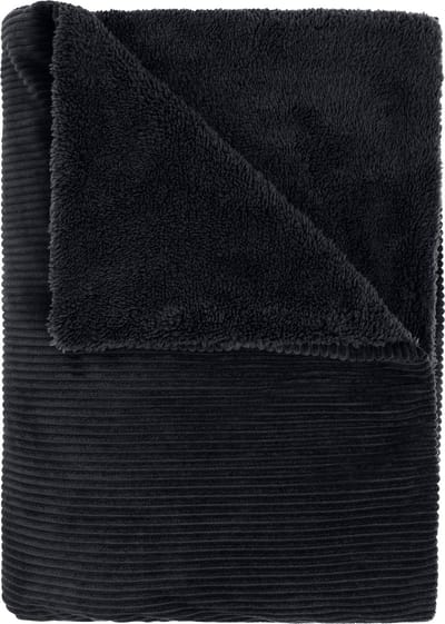 Mistral Home - PLAID - corduroy sherpa - 150 x 200 cm - effen kleur - zwart