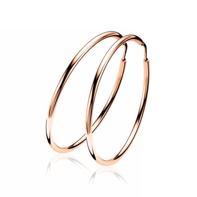ZINZI zilveren oorringen rosé verguld 35 x 2mm glad ZIO435R