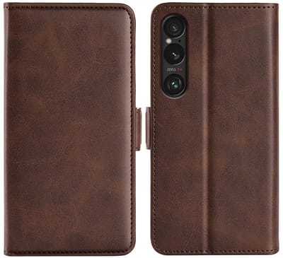 MobyDefend Hoesje - Geschikt voor Sony Xperia 1 VII - Luxe Wallet Book Case (Sluiting Zijkant) - Bruin
