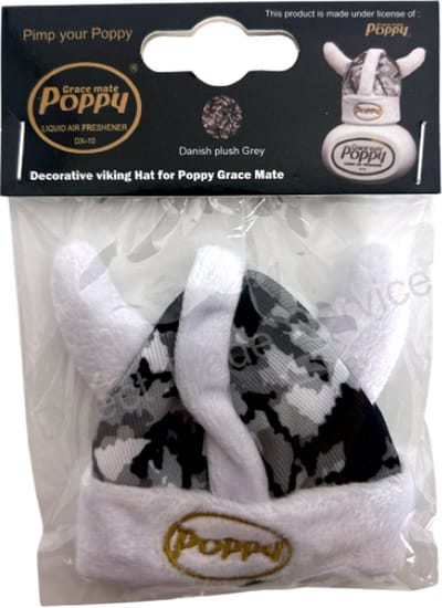 POPPY GRACE MATE® Deense pluche viking mutsje Grijs