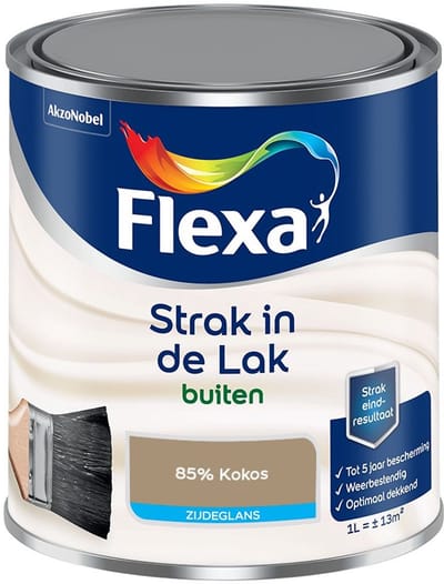 Flexa - Strak In De Lak Buitenlak Zijdeglans - 85% Kokos - Mengverf - 1 L