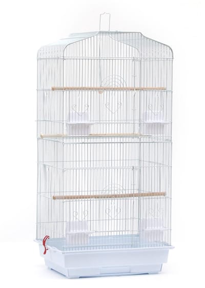 PIPIPOXER-Vogelkooi vogelvolière kooi vogelhuisje dierenkooi 46*36*93cm-Wit