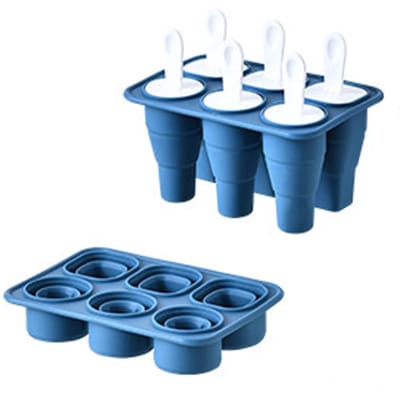 Dailygoods- IJsvormen 6 Cellen - IJsblokjesvorm 2-in-1 - Siliconen - BPA-vrij - Antikleefoppervlak - Afneembaar Deksel