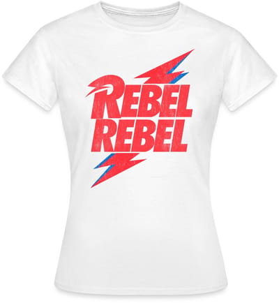 David Bowie Rebel Rebel Met Bliksem T-Shirt Dames