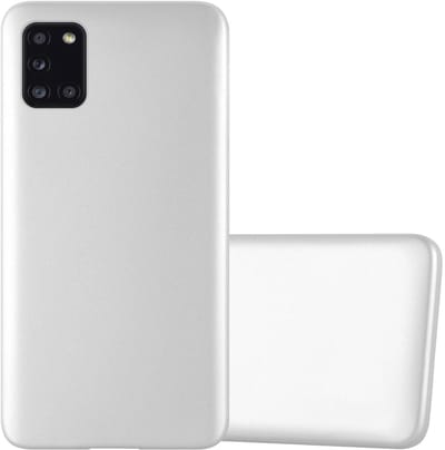 Cadorabo Hoesje geschikt voor Samsung Galaxy A31 in METALLIC ZILVER - Beschermhoes gemaakt van flexibel TPU silicone Case Cover