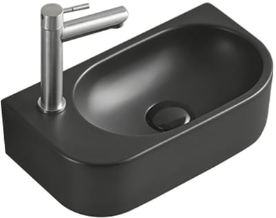 Mexen Viera opbouw wastafel rechts 40 x 21 cm, zwart mat - 21274085R
