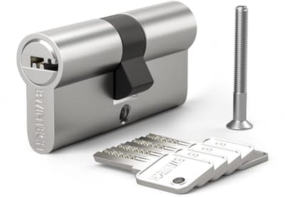 40/60mm Euro Cilinder Slot met 5 Sleutels - Anti Picking, Anti Boring, Anti Bumping, Satijn Nikkel Afwerking