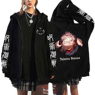 Anime Jujutsu Kaisen Fushiguro Megumi hoodies XS black