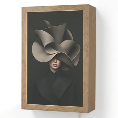 Wandlamp 20x30 cm - Oplaadbaar - Zwarte - Hoed - Vrouw - Wandlampen binnen woonkamer - Slaapkamer lamp met kabel - Decoratieve nachtlamp - Vloerlamp snoer