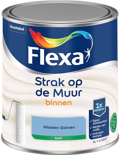 Flexa - Strak Op De Muur Binnen Mat - Midden Golven - Mengverf - 1 L